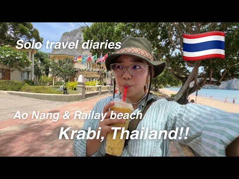 KRABI, THAILAND SOLO TRAVEL VLOG - Ao Nang & Railay beach in the south of Thai!! SE Asia #12