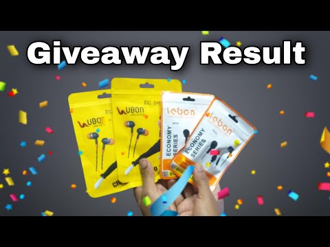 Giveaway Result Announcement 🔥🔥 | Ubon & Lebon Earphones Giveaway Result | First Giveaway 2021