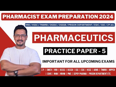 PHARMACEUTICS / PHARMACIST EXAM PREPARATION / RRB / HSSC / MPPEB / TNMRB / PRISON DEPARTMENT / SSC