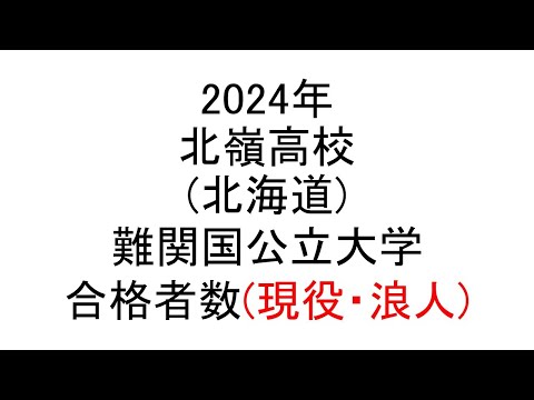 北嶺高校(北海道) 2024年難関国公立大学合格者数(現役・浪人)