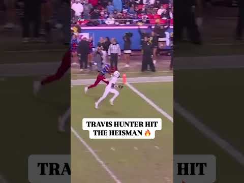 Travis Hunter Hits The Heisman pose After 2nd TD today 😎 | Cover 3 College Football #Shorts