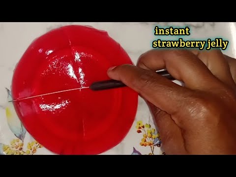 ||How to make instant strawberry jelly in 5min|| strawberry flavour jelly || @SnigdaVantalu