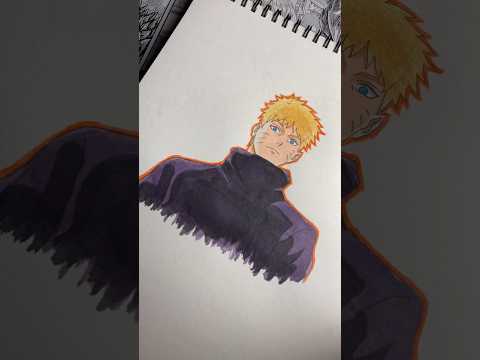 Drawing Naruto in jujutsu kaisen style #shorts #naruto #jujutsukaisen #mixanime