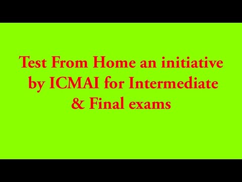 #CMAexams #ICMAI #ICAI Revolutionery step by CMA Institute,Test From Home For CMA Intermediate&Final