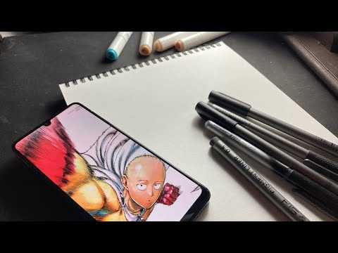 Drawing saitama from one punch man ⚡️❤️‍🔥 #live #shorts #drawing #art