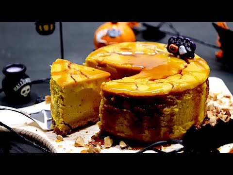 ミキサーで簡単に出来るキャラメルパンプキンチーズケーキ caramel pumpkin cheesecake