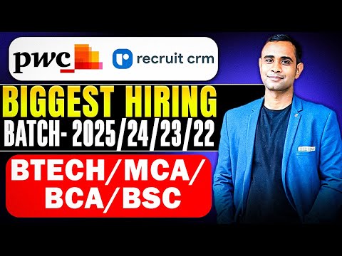 PWC Biggest Hiring | RecruitCRM Hiring | MorningStar Hiring | Batch 2025/24/23/22