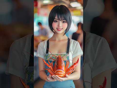 Onee-san Takes on a Giant Lobster at Sydney Fish Market! #shorts #Oneesan #Sydney #Lobster