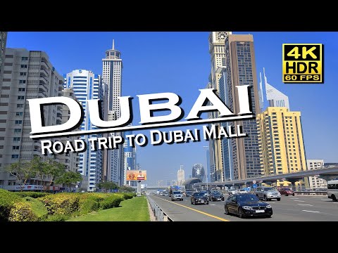 Dubai, road trip along Financial Center Rd to Dubai Mall 💖 The best places 👀 4K 60fps HDR (UHD)