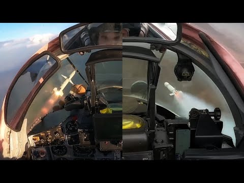 Ukrainian MiG-29 Fulcrum Firing U.S. AGM-88 HARM High-Speed Anti-Radiation Missile