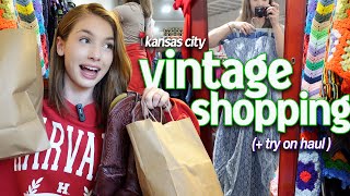 VINTAGE SHOPPING in KANSAS CITY ❤️ + HUGE vintage haul | thrift vlog 47