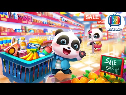 Baby Panda's Supermarket | Shopping Time | Cartoon | KIDZPLAY