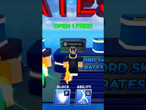 Opening FREE SWORD SKIN CRATE in Roblox Blade Ball..