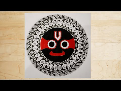 Sree Jagannath mandal art, Jagannath mandal art step by step, easy mandal art tutorial for beginners