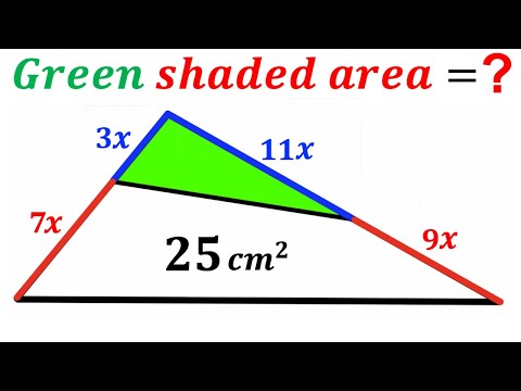 Can you find area of the Green shaded Triangle? | (Quadrilateral) | #math #maths | #geometry