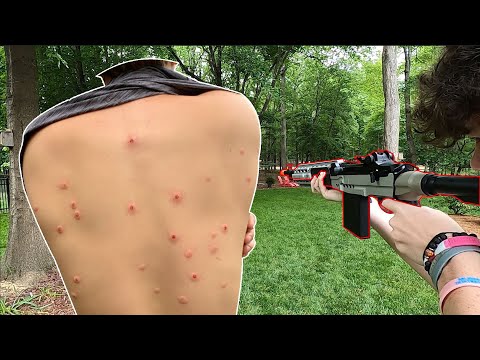 Shot Shirtless by 500 FPS Airsoft Gun... ( + Flips )