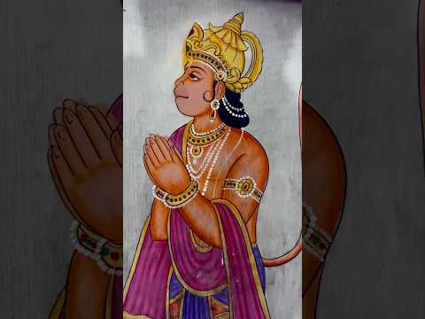 Hanuman ji drawing on wall ||600 years old drawing 😱#shorts #hanuman #drawing #hindugod #song #vlog