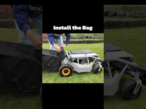 Auto Dumping Grass Bag Demo  #mowing #electricmower #lawnmower #gardenequipment