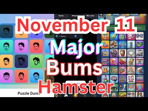 💯3 combos in one video Mini Game&major puzzle &Bums combo Today November 11 easy solved