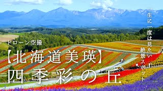 【北海道 美瑛】 四季彩の丘  一生に一度は見たい絶景 ドローン空撮