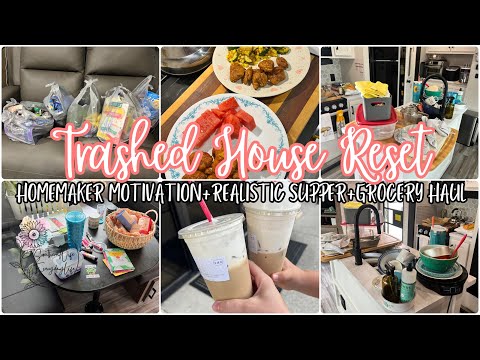 TRASHED RV CLEAN WITH ME || Grocery Haul + Simple Supper + Cleaning Motivation