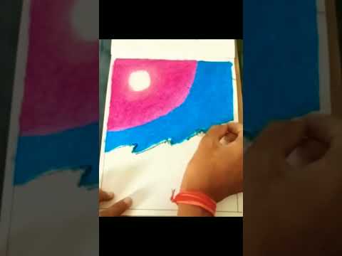 Oil pastel Techniques scenery #shorts #durgeshinventus