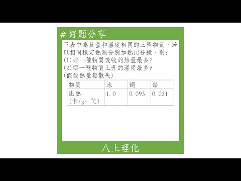 【八上好題】比熱