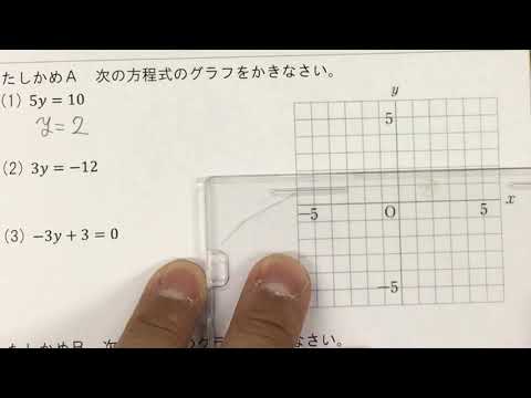 2021 2学年 3章 3節 y＝(数)、x＝(数)の方程式のグラフの書き方