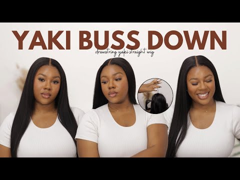 Affordable New Upgrade Silk Press Yaki Straight Wig Install+Elastic Drawstring| Julia Hair