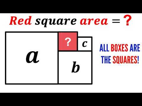 Can you find area of the Red shaded region? | (Squares) | #math #maths | #geometry