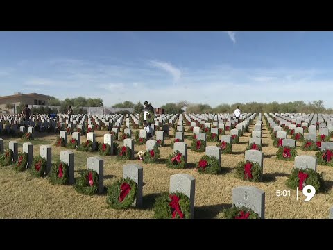 Over 3,600 wreaths were laid at Arizona Veterans' Memorial Cemetery at Marana to honor veterans