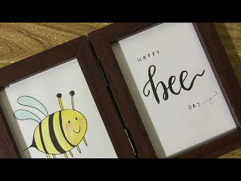 Happy Bee-day watercolour art painting