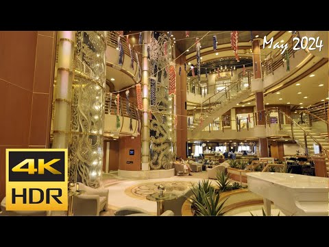 [4K HDR] 豪華客船ダイヤモンドプリンセス デッキ4～7を散策 / Strolling around Deck4-7 of DIAMOND PRINCESS