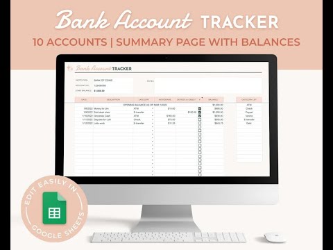 Track and Plan Your Finances with a Bank Account Tracker Template | Financial Planner Spreadsheet