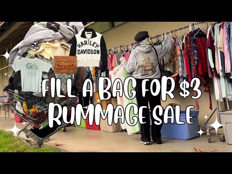 WILD $3 FILL•A•BAG SALE • rummage sale • vintage gold haul #thriftwithme #thrifthaul