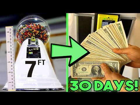 How Much Did This GIANT Gumball Machine Make In 30 Days?!