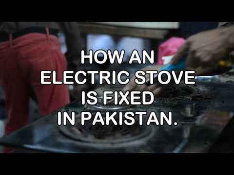 How an electric stove is fixed in Pakistan.