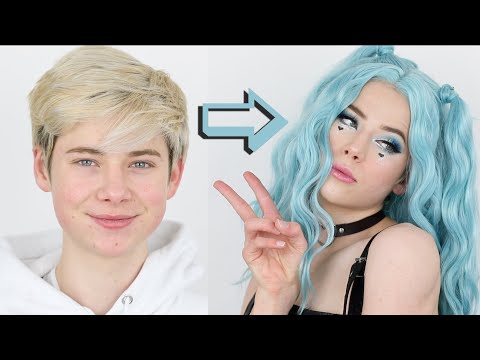 I Transformed myself into an E-Girl! BOY TO GIRL MAKEUP TRANSFORMATION