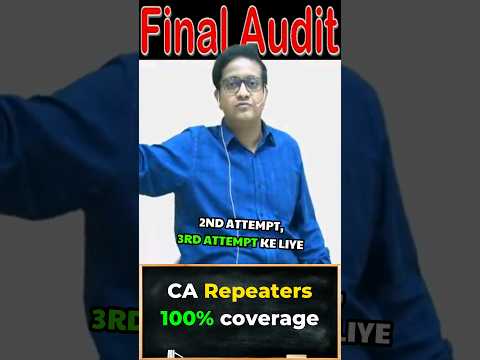 CA Strategy for Repeaters | Siddharth Agarwal Audit