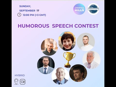 Humorous Speech Contest at Dnipro Hills Toastmasters Club, September 17, 2023