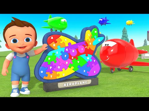 Learn Alphabets for Children With Wooden Airplane Puzzle | Super Crazy Kids