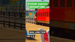 Krishak express departure ||mau junction#maujunction #krishak #mau #wap4#shorts