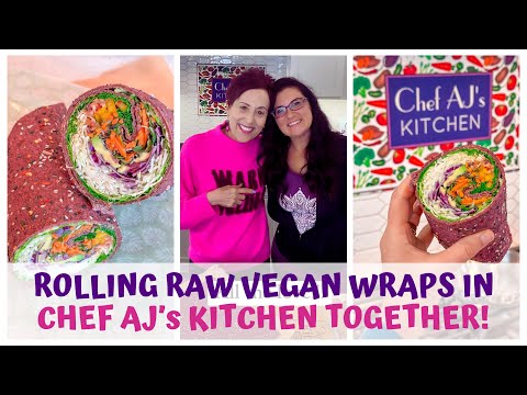 Rolling & Eating Raw Vegan Wraps in Chef AJ's Kitchen!