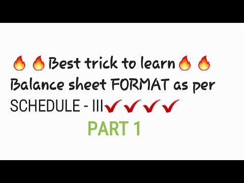 Tricks to learn balance sheet format as per schedule III ( preparation of financial statement part 1