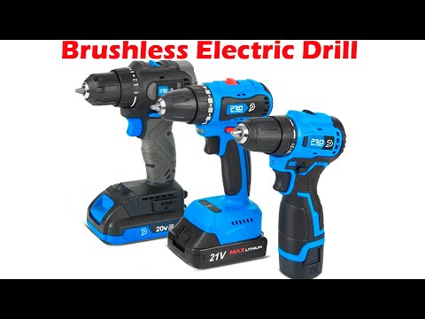 Brushless Electric Drill Cordless Screwdriver 16.8V/21V/20V, 35/40/45/60(Hammer) Nm Li-ion Battery