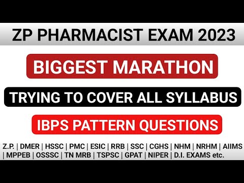 ZP PHARMACIST MARATHON | IBPS PATTERN QUESTIONS | ZP PHARMACY OFFICER EXAM