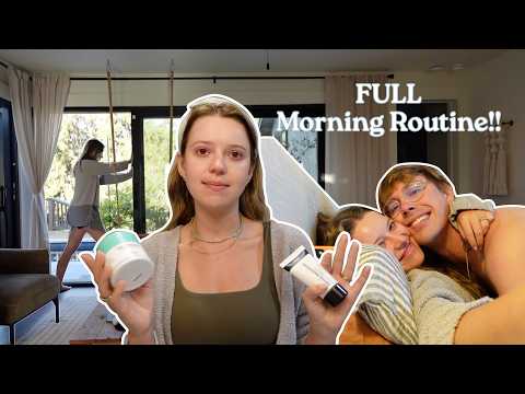 my *full* morning routine | skincare, supplements, makeup, hair styling | everything linked!