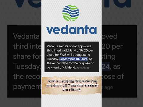 Vedant share dividend news today #short share market details