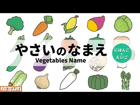 【20種類】野菜のなまえわかるかな？【日本語と英語】Vegetables Name for Kids | Japanese and English