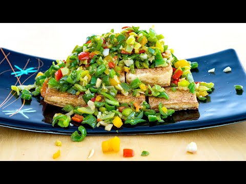 Pan-fried Tofu with Peppers